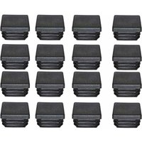 Schwarze Endkappen aus Kunststoff für Vierkantrohre, 40 x 40 mm, für Möbelbeine, Trampoline – 16 Stück von GP