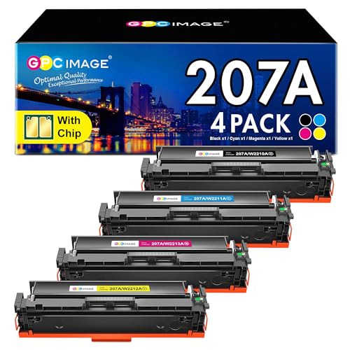 207A 207X MFP M283fdw Toner mit Chip Kompatibel für HP 207A 207X M255dw für HP Color Laserjet Pro MFP M283fdw Toner Schwarz M282nw M283fdn M255nw W2210A W2211A W2212A W2213A W2210X (4er-Pack) von GPC IMAGE