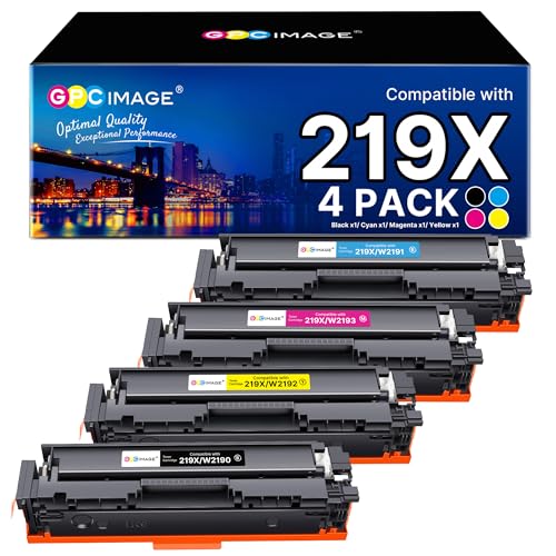 219X Toner Set mit Chip Kompatible für HP 219 Schwarz für HP Color Laserjet Pro MFP 3302FDWG Toner 3302FDW 3202DN 3302SDWG 3302FDNG 3202DW 3302SDW 3302FDN 3302FDWG W2190X W2191X W2192X W2193X von GPC IMAGE