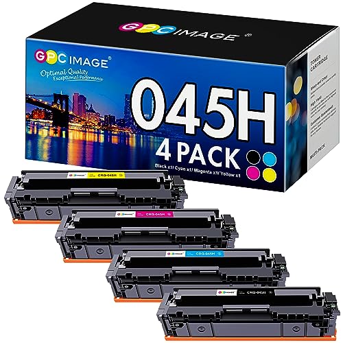 GPC IMAGE 045H Toner Kompatible für Canon CRG-045H 045 für i-SENSYS MF633cdw MF635cx LBP613cdw MF631cn LBP611cn MF632cdw MF634cdw MF636cdwt LBP612cd (Schwarz/Cyan/Gelb/Magenta, 4er-Pack) von GPC IMAGE