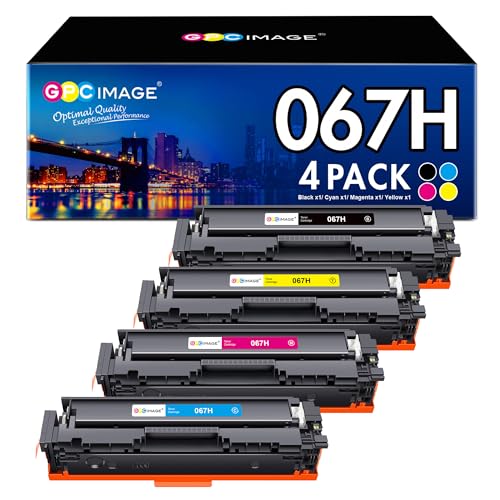 GPC IMAGE 067H Hohe Kapazität, 3.150 Seiten, Kompatible für Canon 067 067H für Canon i-SENSYS MF657Cdw MF655Cdw MF651Cw LBP633Cdw LBP632Cdw LBP631Cw MF653Cdw MF654Cdw MF656Cdw (4er-Pack) von GPC IMAGE