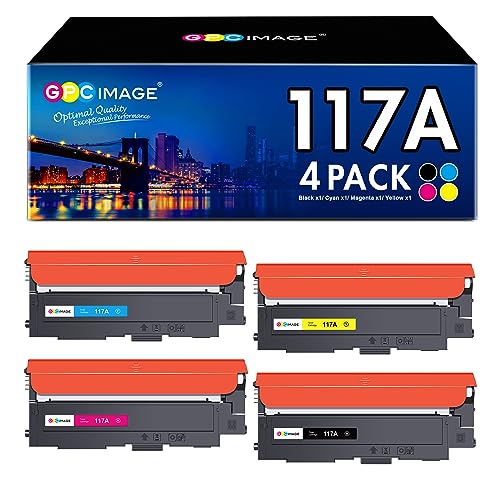 GPC IMAGE 117A Toner Set Kompatibel für HP 117A Toner Set für HP Color Laser 179fwg Toner für Color Laser 178nwg 179fnw 178nw 150nw 178 179 W2070A W2071A W2072A W2073A (Schwarz Cyan Gelb Magenta) von GPC IMAGE