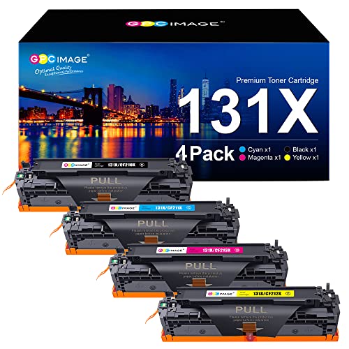 GPC IMAGE 131X Toner Kompatible für HP 131A CF210A 131X CF210X CF211X CF213X CF212X Multipack Druckerpatronen für Laserjet Pro 200 Color MFP M276n M276nw M251n M251nw (Schwarz Cyan Gelb Magenta) von GPC IMAGE