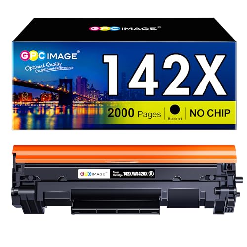 GPC IMAGE 142X Toner, 2000 Seiten, Kompatible für HP 142A Schwarz 142X für HP Laserjet MFP M140w Toner M110w M110 MFP M140 MFP M139w M139, Kein Chip (1er-Pack, Schwarz) von GPC IMAGE
