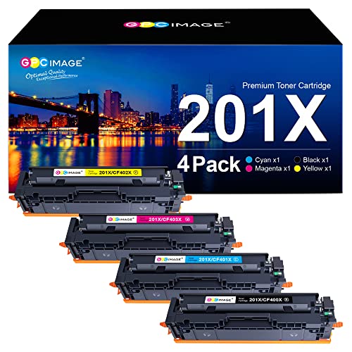 GPC IMAGE 201X Toner Kompatible für HP 201X 201A CF400X CF400A für HP M277dw Toner M277n M252dw M277 M274n M252n M252 M277c6 CF401X CF402X CF403X CF401A CF402A (Schwarz Cyan Gelb Magenta, 4er-Pack) von GPC IMAGE