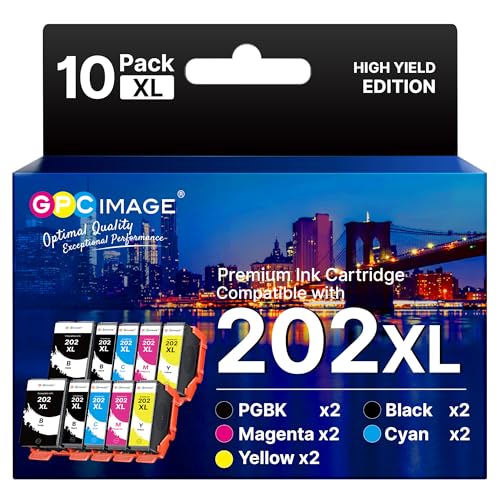 GPC IMAGE 202 XL 202XL Druckerpatronen Kompatibel mit Epson 202 202XL Patronen Multipack Ersatz für Epson Expression Premium XP-6000 XP-6005 XP-6100 XP-6105 XP-6000 XP-6005 XP-6100 XP-6105 (10er-Pack) von GPC IMAGE