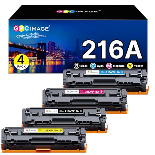 GPC IMAGE 216A Kompatibel für HP 216A Color Laserjet Pro MFP M183fw M182nw M182n M155a M155nw M183 M182 M155 W2410A W2411A W2412A W2413A (Kein Chip, Schwarz Cyan Gelb Magenta, 4er-Pack) von GPC IMAGE
