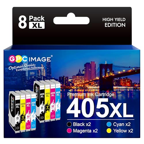 GPC IMAGE 405XL 405 XL Patronen Kompatible für Epson 405 405XL Schwarz für Epson WF-4820 Druckerpatronen WF-4820DWF WF-3820 WF-3820DWF WF-4825 WF-3825 WF-4830DTWF WF-7840DTWF WF-7830DTWF (8er-Pack) von GPC IMAGE