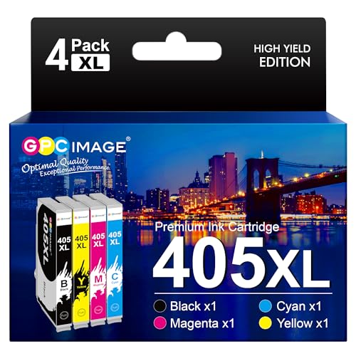GPC IMAGE 405XL Multipack Kompatible für Epson 405 405 XL 405XL Schwarz für Epson Workforce Pro WF-4820 Patronen WF-4820DWF WF-3820 WF-3820DWF WF-4825 WF-3825 WF-4830DTWF WF-7840DTWF (4er-Pack) von GPC IMAGE