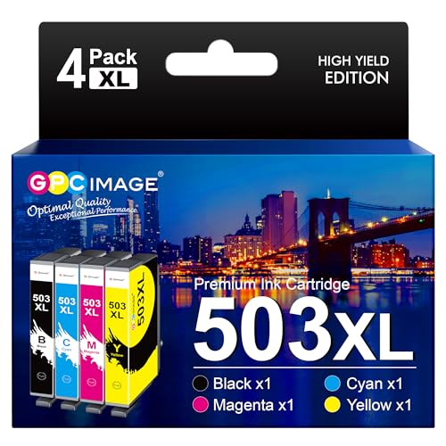 GPC Image 503XL Multipack Kompatible für Epson 503 503XL 503 XL für Epson Workforce WF-2960DWF Patronen WF-2965DWF WF 2960 XP 5200 XP-5205 (4er-Pack, Schwarz Cyan Gelb Magenta) von GPC IMAGE