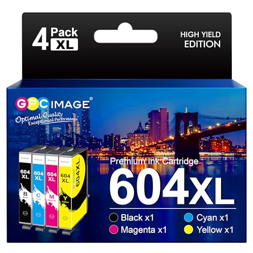 GPC IMAGE 604 XL 604XL Kompatible für Epson 604 Patronen 604 XL für Epson XP 2205 Patronen XP 3200 XP 4200 XP 3205 XP 4205 Workforce WF 2930 WF 2935 WF 2910 (4er-Pack, Schwarz Cyan Gelb Magenta) von GPC IMAGE