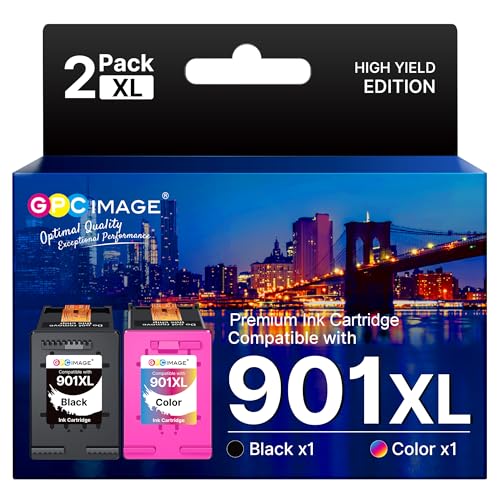GPC IMAGE 901XL 901 XL Multipack Kompatible für HP 901 Druckerpatronen für HP Officejet 4500 Druckerpatronen J4580 J4680 J4524 J4535 J4540 J4550 J4585 J4624 J4660 J4680c J4860 G510 G510a (2er-Pack) von GPC IMAGE