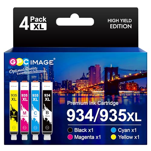 GPC IMAGE 934XL 935XL Multipack Kompatible für HP 935 934 934 XL 935 XL Druckerpatronen für HP Officejet Pro 6230 Druckerpatronen 6830 für HP Officejet 6820 6800 (4er-Pack, Schwarz Cyan Gelb Magenta) von GPC IMAGE