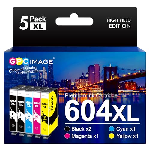 GPC IMAGE Druckerpatronen 604 604XL Kompatible für Epson 604 Patronen 604 XL für Epson XP 2205 Patronen XP 3200 XP 4200 XP 3205 XP 4205 Workforce WF 2930 WF 2935 WF 2910 (Schwarz Cyan Gelb Magenta) von GPC IMAGE