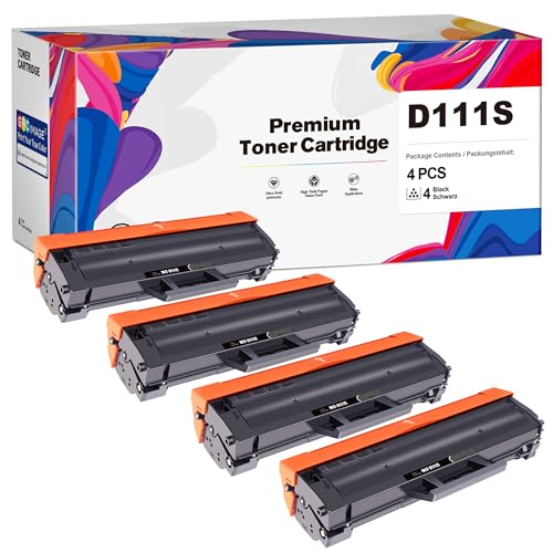 GPC IMAGE Kompatible Tonerkartusche als Ersatz für Samsung MLT-D111S Toner MLT-D111L D111S für Xpress M2070W M2026W M2026 M2070 M2070F M2070FW M2020 M2020W M2022 M2022W (Schwarz, 4er-Pack) von GPC IMAGE