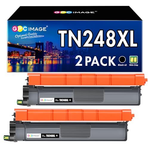 GPC IMAGE TN248XL TN248 MFC-L3760CDW Toner Kompatibel für Brother TN-248XLBK TN-248CMYK für MFC-L3740CDW Toner DCP-L3560CDW DCP-L3520CDWE DCP-L3520CDW MFC-L8390CDW MFC-L3740CDWE (2er-Pack, Schwarz) von GPC IMAGE