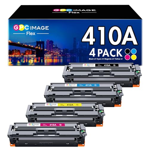 GPC Image Flex 410A, Kompatibel für HP MFP M477fdw Toner, für HP 410A 410X, für HP Color Laserjet Pro MFP M477fdn M452nw M377dw M452dn M452dw M477dw M477nw von GPC Image Flex