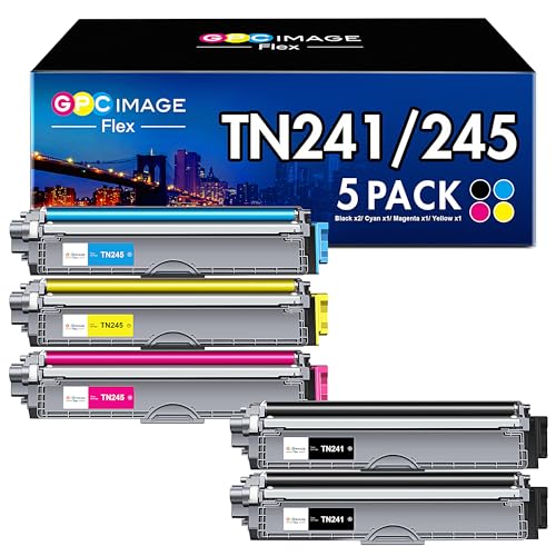 GPC ImageFlex TN241 TN245 Kompatible für Brother TN-241 TN-245 TN242 TN246 Toner für Toner Brother DCP 9022CDW MFC-9332CDW MFC-9142CDN HL-3142CW HL-3152CDW DCP-9017CDW MFC-9342CDW HL-3140CW (5er-Pack) von GPC Image Flex