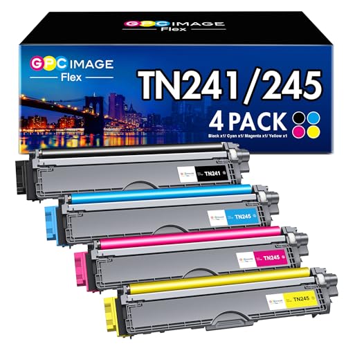 GPC Image Flex TN241 TN245, als Ersatz für Brother MFC 9332CDW Toner DCP 9022CDW MFC-9142CDN HL-3142CW HL-3152CDW DCP-9017CDW MFC-9342CDW HL-3140CW, für Brother TN242 TN246 TN242BK TN-241 von GPC Image Flex