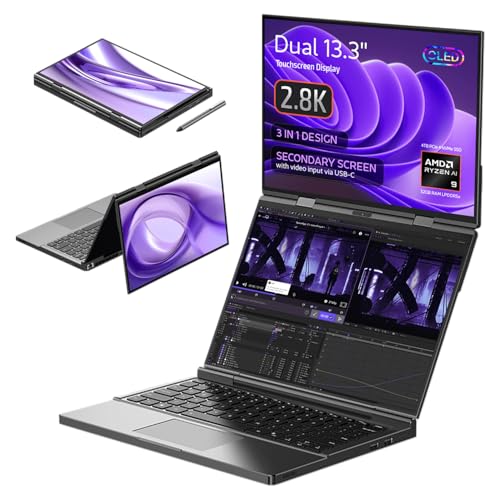 GPD Duo Dual-Screen Laptop: 13,3“ OLED-Displays, AMD Ryzen AI 9 HX 370, 32GB RAM, 4TB SSD, Stylus-Unterstützung, 10-Punkt-Touch, 4096 Druckstufen, Dual 360° Scharnier, AI PC GPD Duo Dual-Screen Laptop: 13,3“ OLED-Displays, AMD Ryzen AI 9 HX 370, 32GB RAM, 4TB SSD, Stylus-Unterstützung, 10-Punkt-Touch, 4096 Druckstufen, Dual 360° Scharnier, AI PC von GPD