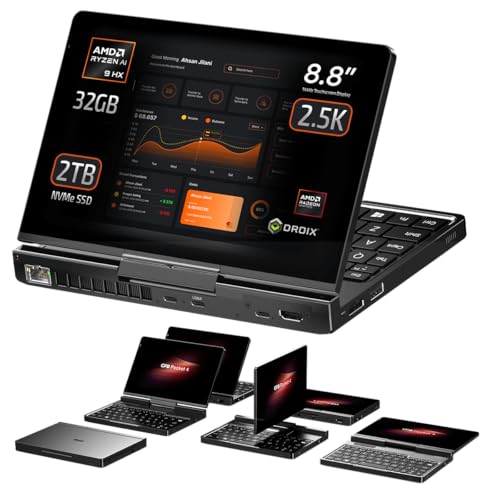 GPD Pocket 4: Mini-Laptop mit AMD Ryzen AI 9 HX 370 CPU, Radeon 890M GPU, 32GB LPDDR5X RAM, 2TB PCIe Gen4 SSD, 8,8 Zoll 2,5K 144Hz Display, Wi-Fi 6E, Bluetooth 5.3, Modularer AI Handheld PC GPD Pocket 4: Mini-Laptop mit AMD Ryzen AI 9 HX 370 CPU, Radeon 890M GPU, 32GB LPDDR5X RAM, 2TB PCIe Gen4 SSD, 8,8 Zoll 2,5K 144Hz Display, Wi-Fi 6E, Bluetooth 5.3, Modularer AI Handheld PC von GPD