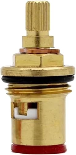 GPDNBIEU, 1 Stück Scheibenverschraubung Vierteldrehung 20 Zähne Fitting Anschluss Wasserhahn Ventile Ersatz Messing Wasserhahn Kartusche Ventile Keramik(Red,46.5mmX1.83mm) von GPDNBIEU