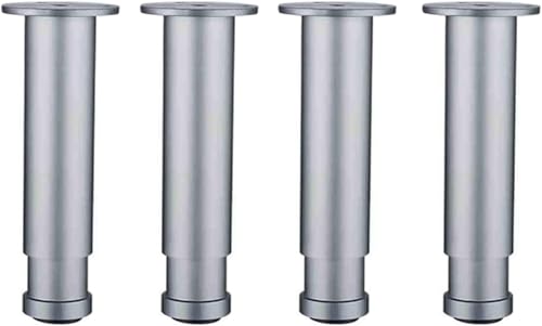 GPDNBIEU, 4 Stück verstellbare Schrankfüße, runde Stützbeine aus Aluminiumlegierung, verstellbare DIY-Möbel-Ersatzbeine(180mm(7in)) von GPDNBIEU