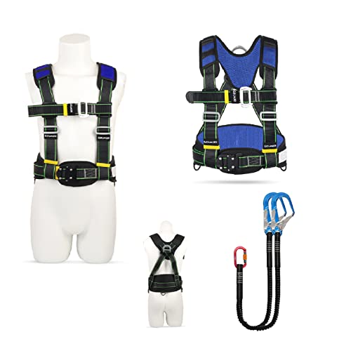 GPDNBIEU, Absturzsicherungsgurt mit selbsteinziehbarem Lanyard, Dachgurt-Sicherheitsset, Absturzsicherung, for Klettern, Luftarbeiten/Rot/a(Blue,E) von GPDNBIEU