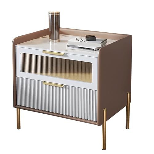 GPDNBIEU, Bettständer mit Schubladen, moderner Luxus-Nachttisch, Beistelltische, Kommode, Schrank, Organizer, Möbel, for Schlafzimmer, kleine Räume(Brown,40x40x50cm) von GPDNBIEU