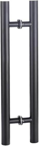 GPDNBIEU, Doppelseitige, runde, robuste Scheunentor-Schubstange for den Außenbereich for Ausgang, Türgriffstange for schwenkbaren Eingang mit Befestigungsschrauben(Matte Black,120cm(47 1/4")90cm) von GPDNBIEU