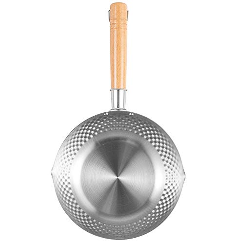 GPDNBIEU, Edelstahlpfanne, antihaftbeschichteter Edelstahltopf, Milchsoßentopf, traditioneller japanischer Topf, gehämmerter tiefer Fritteusentopf for Kochen in der Küche(18cm/7in) von GPDNBIEU