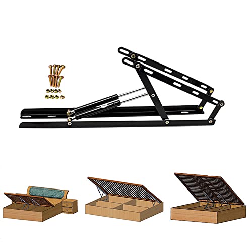 GPDNBIEU, Gasfeder-Hebeheber, Organizer for Bettschrankdeckel, Halterung for Stoßdämpfer und Streben, geräuschlose Dämpfung, verschleißfest for das Bett, Hebeunterstützung(Black 2pcs,1000MM) von GPDNBIEU