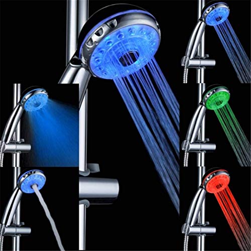 GPDNBIEU, Handbrause mit drei Modi, romantischer 3-Farben-Temperatursensor, Wasserleuchten, LED-Duschkopf, Badezimmer-Spa-Dusche von GPDNBIEU