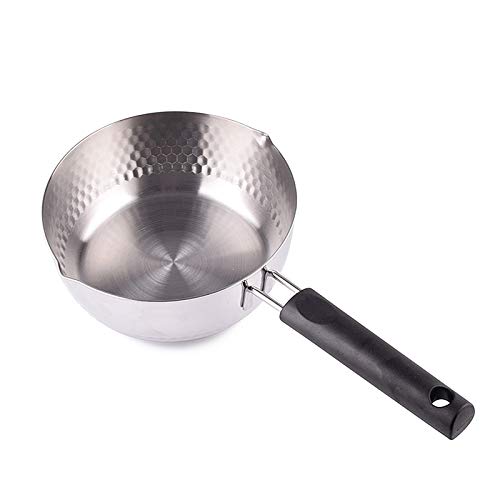 GPDNBIEU, Japanischer traditioneller Kochtopf mit rutschfestem Isoliergriff, antihaftbeschichteter 430-Edelstahl-Kochtopf, Milchsaucentopf, tiefer Fritteusentopf(20cm/7.9in) von GPDNBIEU