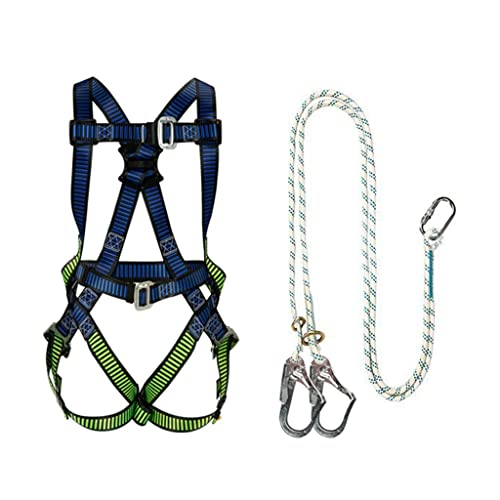 GPDNBIEU, Luftarbeitsgurt, Sicherheitsgurt-Sets, verstellbarer Gurt, Absturzsicherungsgurt, Ganzkörperhöhen-Absturzschutzgurt-Werkzeug/Doppelhaken/1,6 m(Double Hook,1.6M) von GPDNBIEU