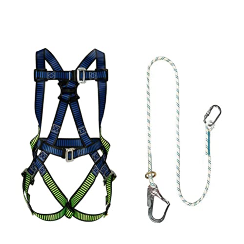 GPDNBIEU, Luftarbeitsgurt, Sicherheitsgurt-Sets, verstellbarer Gurt, Absturzsicherungsgurt, Ganzkörperhöhen-Absturzschutzgurt-Werkzeug/Doppelhaken/1,6 m(Single Hook,3 Months) von GPDNBIEU