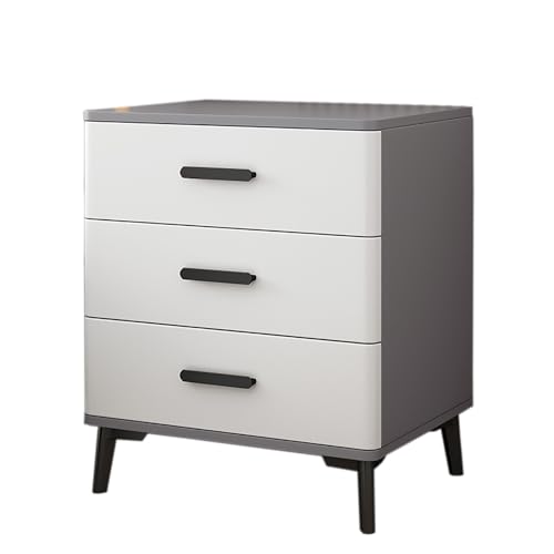 GPDNBIEU, Moderne Nachttische, Nachttisch mit Schrank, for Schlafzimmer Stauraum, 3 Schubladen, Kommode for(Gray White board a,50x40x60cm) von GPDNBIEU