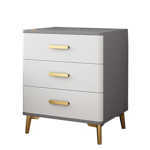 GPDNBIEU, Moderne Nachttische, Nachttisch mit Schrank, for Schlafzimmer Stauraum, 3 Schubladen, Kommode for(Gray White board b,50x40x60cm) von GPDNBIEU
