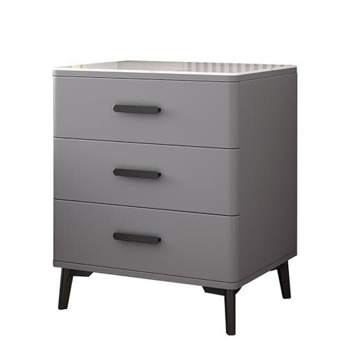 GPDNBIEU, Moderne Nachttische, Nachttisch mit Schrank, for Schlafzimmer Stauraum, 3 Schubladen, Kommode for(Gray rock Slab a,40x40x60cm) von GPDNBIEU