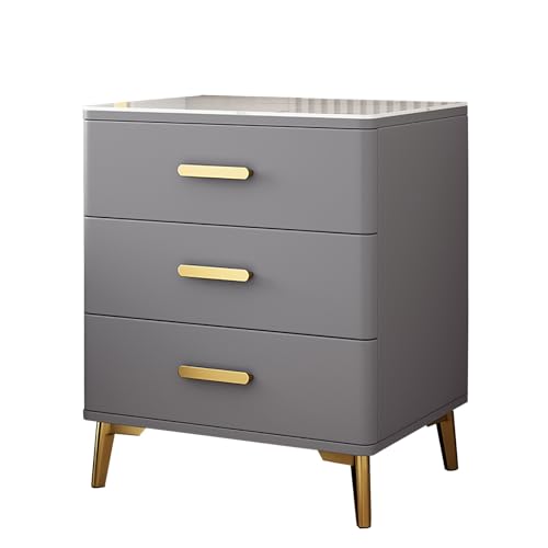 GPDNBIEU, Moderne Nachttische, Nachttisch mit Schrank, for Schlafzimmer Stauraum, 3 Schubladen, Kommode for(Gray rock Slab b,40x40x60cm) von GPDNBIEU