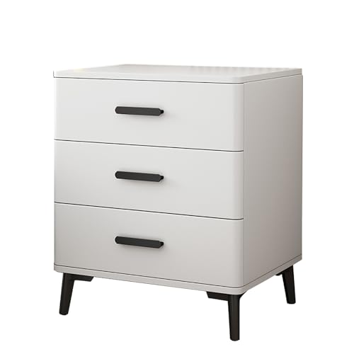 GPDNBIEU, Moderne Nachttische, Nachttisch mit Schrank, for Schlafzimmer Stauraum, 3 Schubladen, Kommode for(White board a,50x40x60cm) von GPDNBIEU