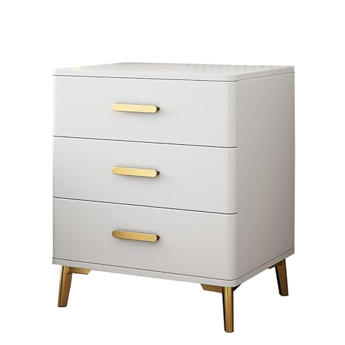 GPDNBIEU, Moderne Nachttische, Nachttisch mit Schrank, for Schlafzimmer Stauraum, 3 Schubladen, Kommode for(White board b,50x40x60cm) von GPDNBIEU
