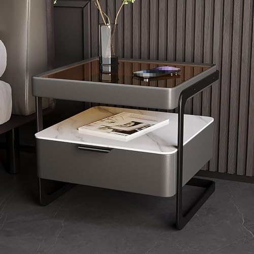 GPDNBIEU, Nachttisch-Set, minimalistischer und praktischer Nachttisch, Nachttische, Bett-Beistelltisch for Wohnzimmer, Schrank, Studentenwohnheim(Dark Gray) von GPDNBIEU