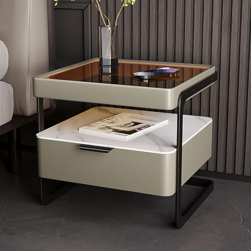 GPDNBIEU, Nachttisch-Set, minimalistischer und praktischer Nachttisch, Nachttische, Bett-Beistelltisch for Wohnzimmer, Schrank, Studentenwohnheim(Grey) von GPDNBIEU