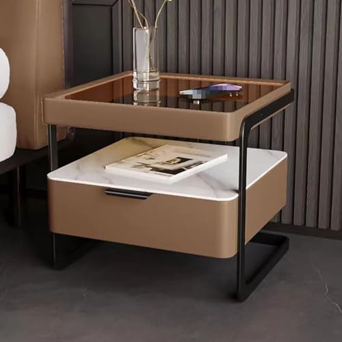 GPDNBIEU, Nachttisch-Set, minimalistischer und praktischer Nachttisch, Nachttische, Bett-Beistelltisch for Wohnzimmer, Schrank, Studentenwohnheim(Light Brown) von GPDNBIEU