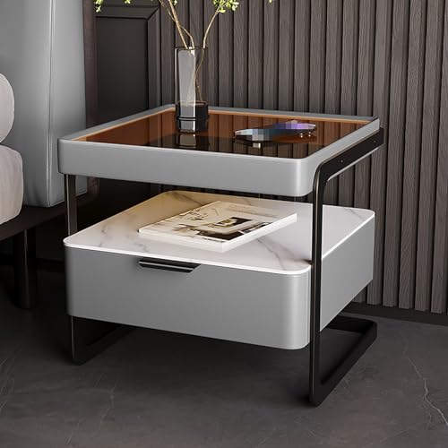 GPDNBIEU, Nachttisch-Set, minimalistischer und praktischer Nachttisch, Nachttische, Bett-Beistelltisch for Wohnzimmer, Schrank, Studentenwohnheim(Medium Gray) von GPDNBIEU