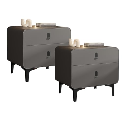 GPDNBIEU, Nachttisch mit Stauraum, Bettständer, Beistelltische, Organizer-Schrank, 2-stufiger, Kommode for Schlafzimmer, Wohnzimmer(Dark Gray,40x40x48cm) von GPDNBIEU