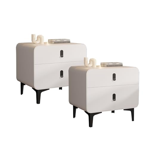 GPDNBIEU, Nachttisch mit Stauraum, Bettständer, Beistelltische, Organizer-Schrank, 2-stufiger, Kommode for Schlafzimmer, Wohnzimmer(White,50x40x48cm) von GPDNBIEU