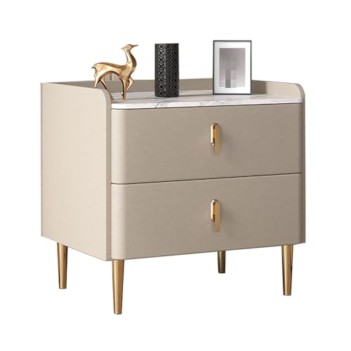 GPDNBIEU, Nachttisch mit Stauraum, kleiner, moderner, Beistelltisch, Bett-Beistelltisch for Wohnzimmer, Schlafzimmer, kleine Räume(Champagne a,45x40x50cm) von GPDNBIEU