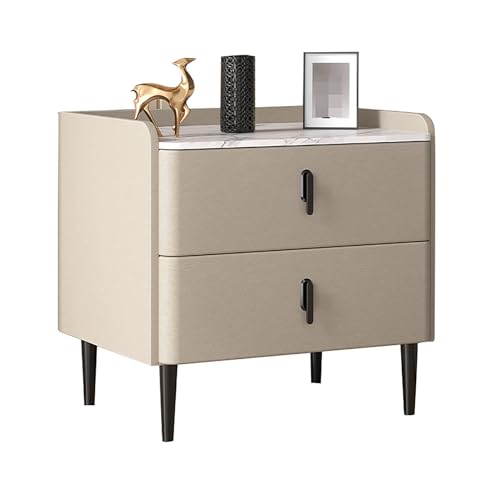 GPDNBIEU, Nachttisch mit Stauraum, kleiner, moderner, Beistelltisch, Bett-Beistelltisch for Wohnzimmer, Schlafzimmer, kleine Räume(Champagne b,50x40x50cm) von GPDNBIEU